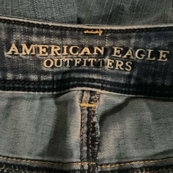 American Eagle Women's Kick Boot Super Stretch Bootcut Blue Jeans Size 14 - Picture 7 of 10
